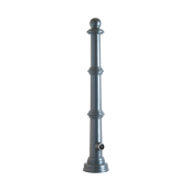 Aluminium ornamental bollard | series 495B | stationary, for casting in concretewith ground anchor, total length approx. 1300 mm | with 2 eyelets